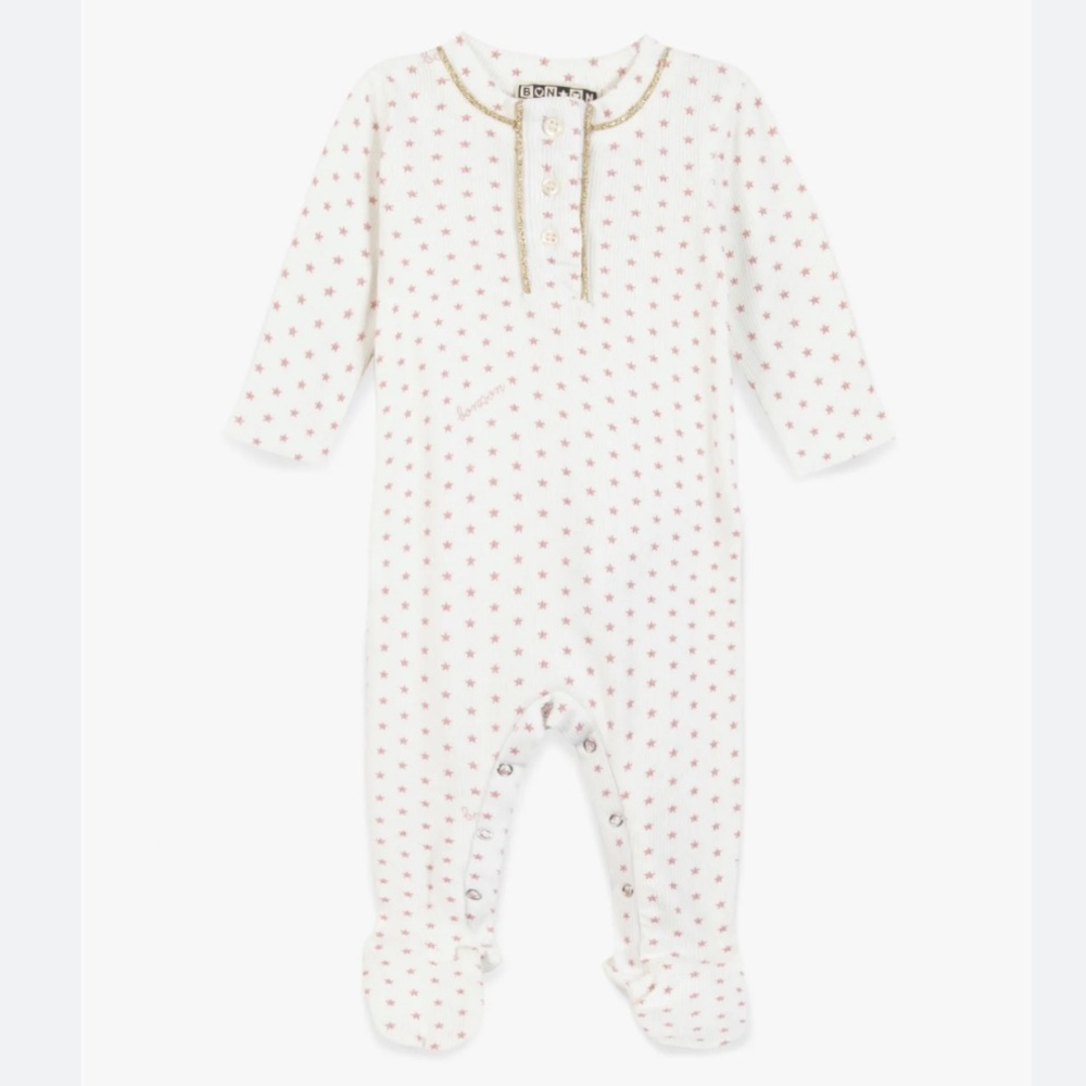 BONTON Baby One Piece with Pink Stars